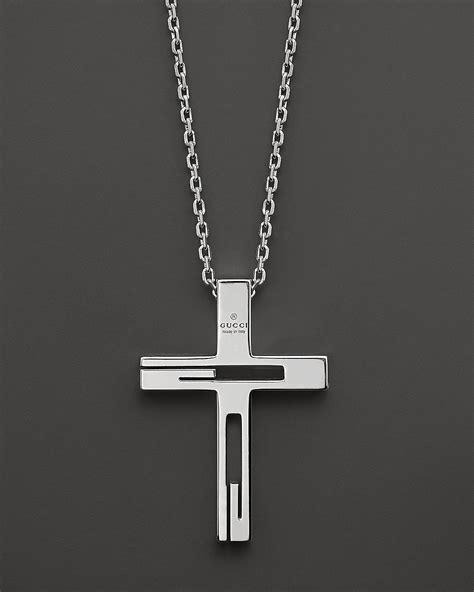 gucci sterling silver cross necklace|gucci interlocking g heart necklace.